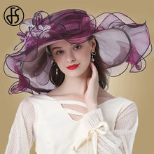 Flower Fascinator Kentucky Derby Wide Brim Church Hat