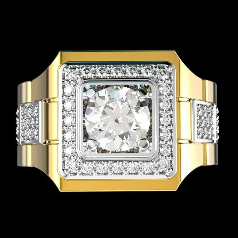 Natural Cubic Zirconia Square Ring