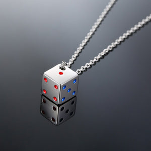 Cool Cube Dice Style Stainless Steel Necklace