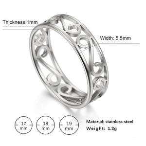 Retro Filigree Stainless Steel Cutout Ring