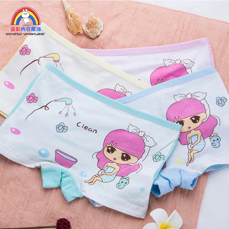 4pcs Cartoon Cute Print Panties