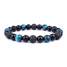 Natural Black Obsidian Hematite Tiger Eye Bead Bracelet