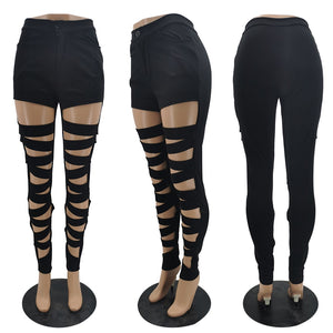 High Waist Bandage Bandage Leg Pants