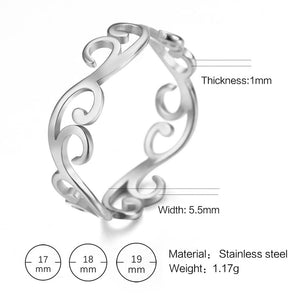 Retro Filigree Stainless Steel Cutout Ring