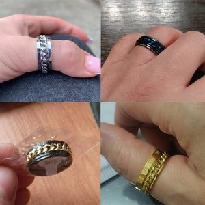 Letdiffery Cool Stainless Steel Rotatable Ring