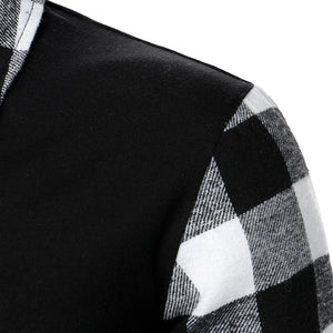 Long Sleeve Plaid Matching Zippered Shirt