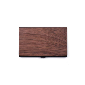 Wood & Stainless Steel Pocket Business Card Holder