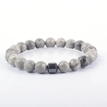 Labradorite Cylinder Hematite Beaded Bracelet