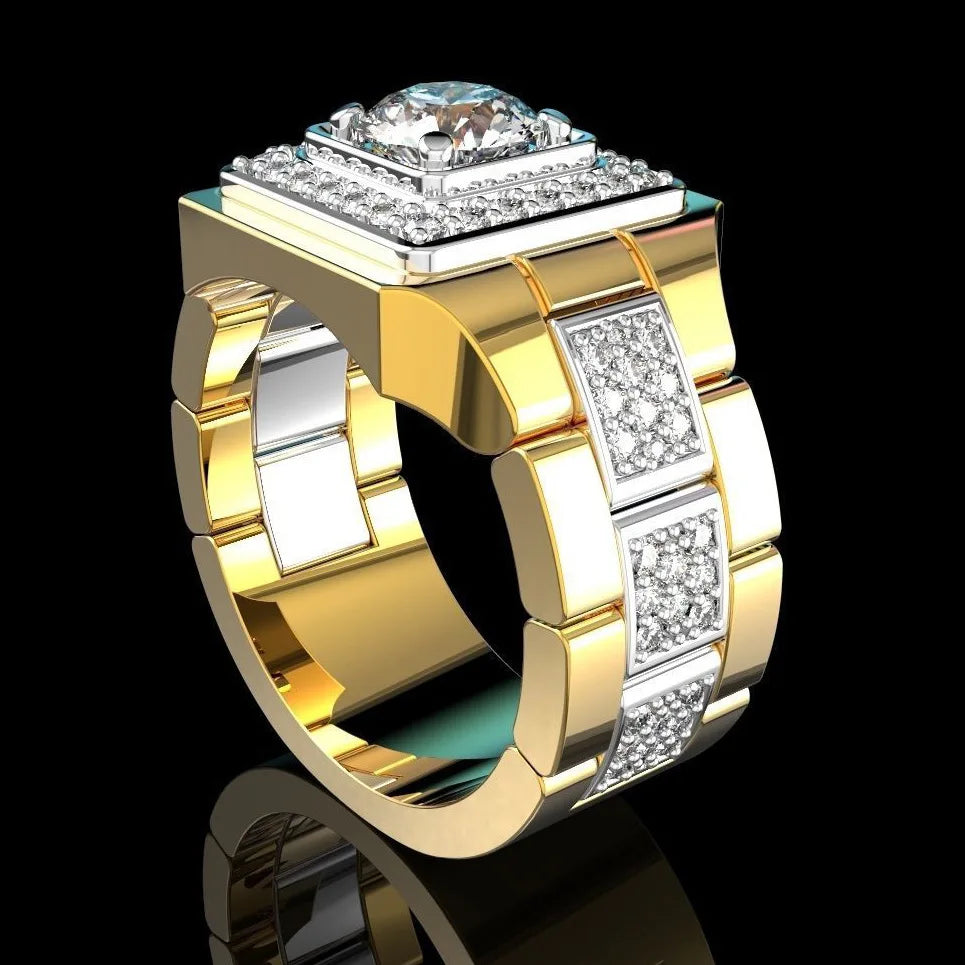 Natural Cubic Zirconia Square Ring
