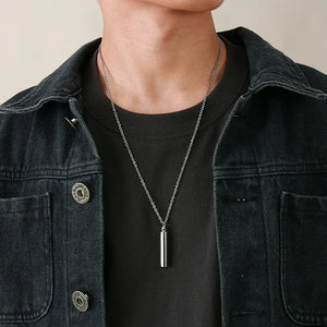 Vnox Hollow Pill Cross Engraved Cremation Urn Necklace