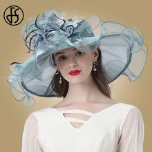 Flower Fascinator Kentucky Derby Wide Brim Church Hat