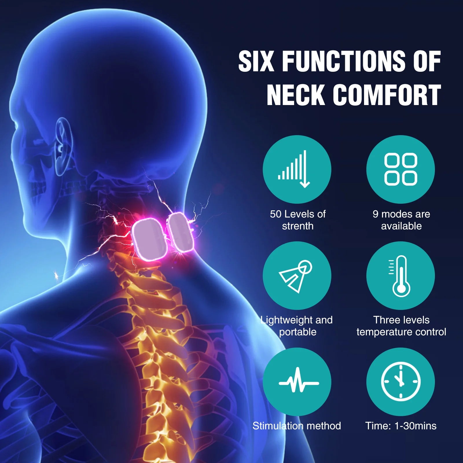 Intelligent Electric Neck Fan With Hot Compress & Vibration