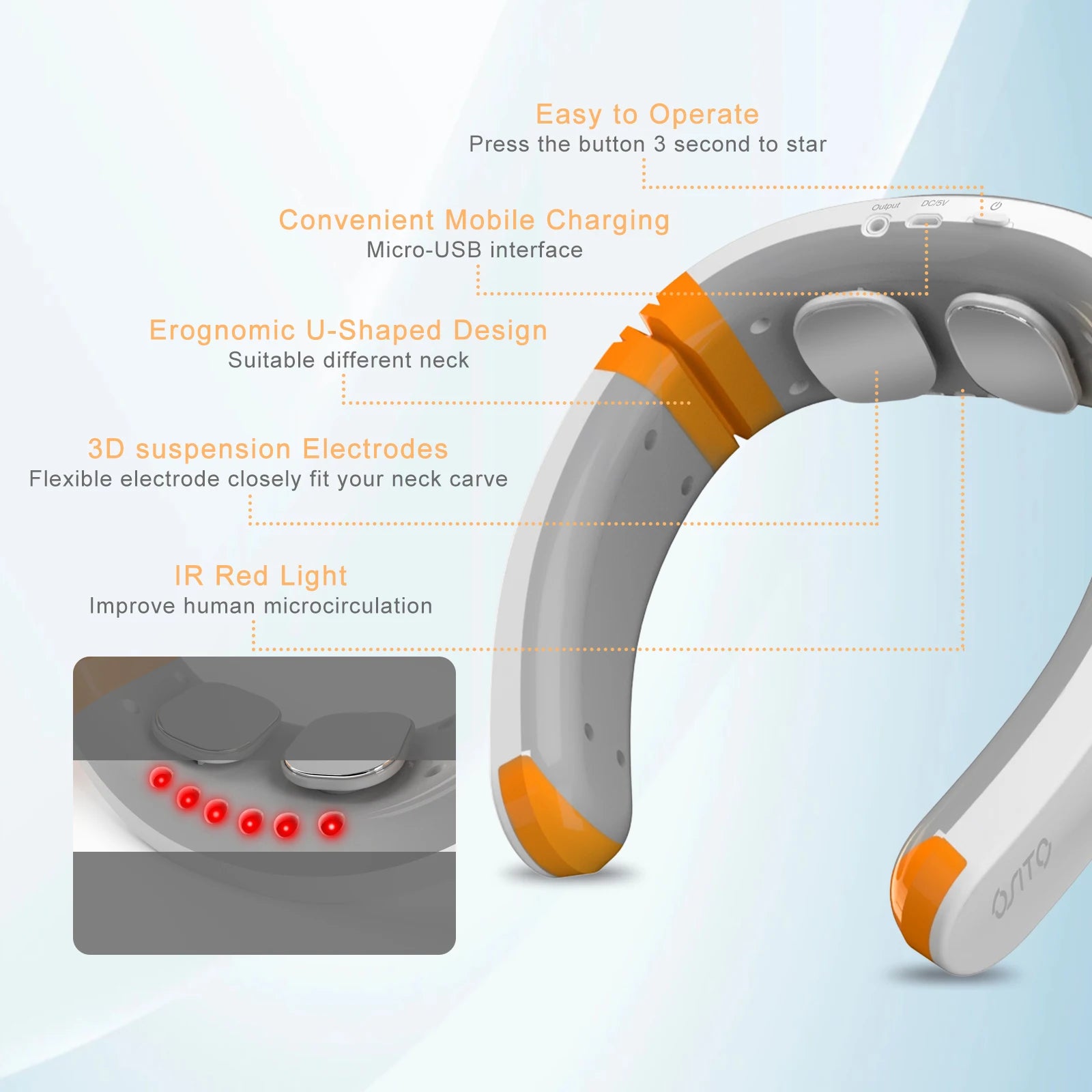 Intelligent Electric Neck Fan With Hot Compress & Vibration