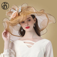 Flower Fascinator Kentucky Derby Wide Brim Church Hat