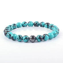 Labradorite Cylinder Hematite Beaded Bracelet