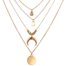 Long Layered Chain Necklace & Pendant Set