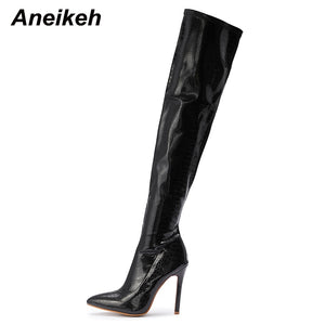 11CM Thin High Heel Over-the-Knee Side Zipper Boots