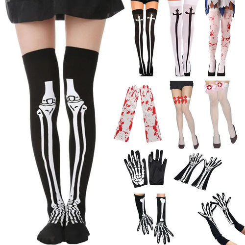 Gothic 3D Skeleton Blood Socks & Stockings