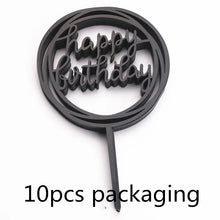 10Pcs Rose Gold Happy Birthday Cake Topper