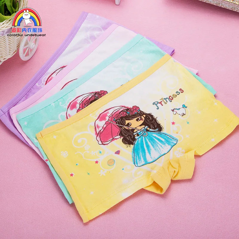 4pcs Cartoon Cute Print Panties