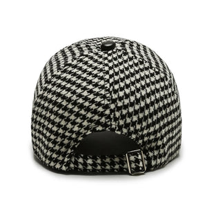 Houndstooth Retro British Style Plaid Hat