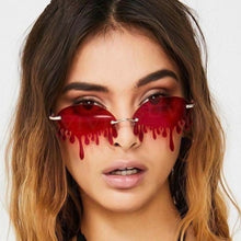 Rimless Trendy Tears Shaped Sunglasses