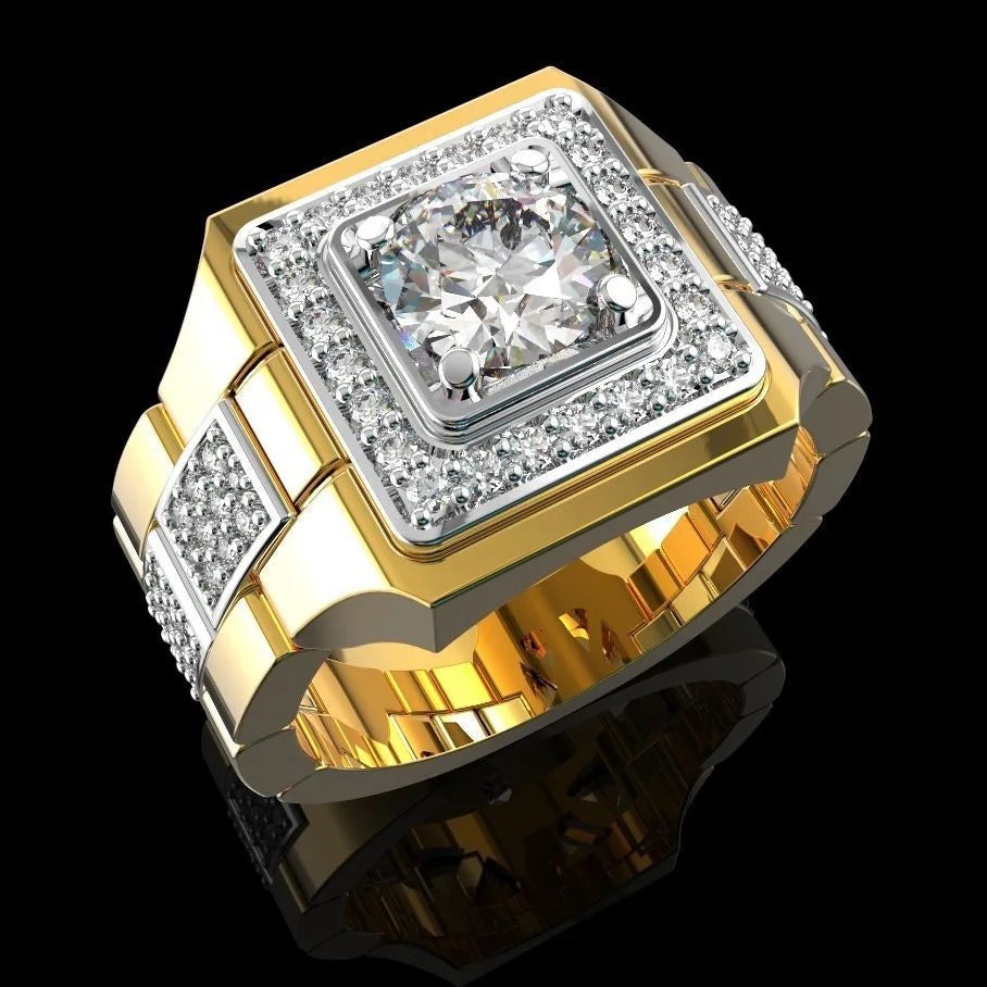 Natural Cubic Zirconia Square Ring