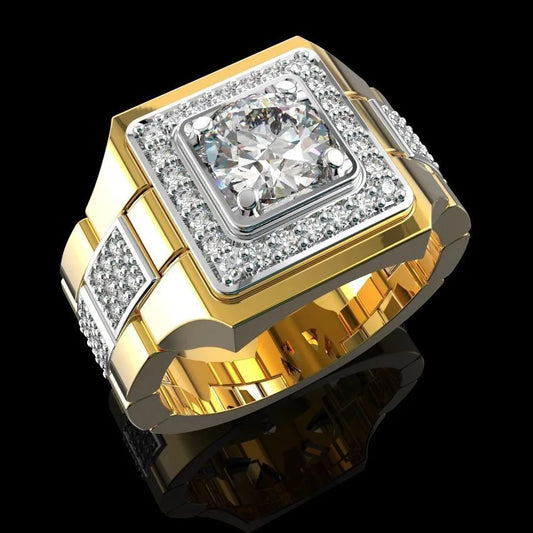 Natural Cubic Zirconia Square Ring