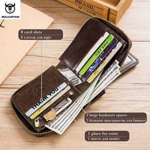 Genuine Leather RFID Multifunction Wallet