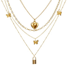 Long Layered Chain Necklace & Pendant Set