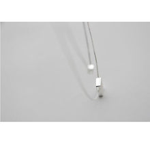 Silver 925 Double Layer Square Box Pendent Necklace