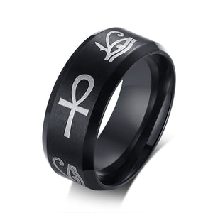 Classic Stainless Steel Horus Cross Ring