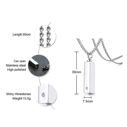 Vnox Hollow Pill Cross Engraved Cremation Urn Necklace
