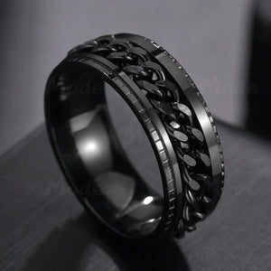 Letdiffery Cool Stainless Steel Rotatable Ring