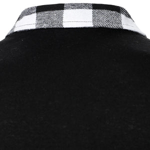 Long Sleeve Plaid Matching Zippered Shirt