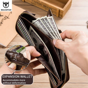 Genuine Leather RFID Multifunction Wallet