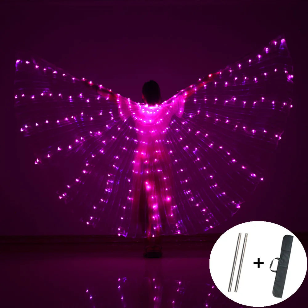 LED Colorful Fairy Wings Butterfly Belly Dancing Costume