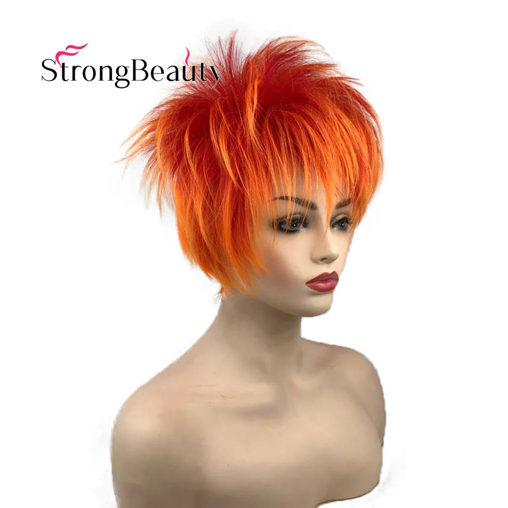 Strong Short Synthetic Orange Wigs