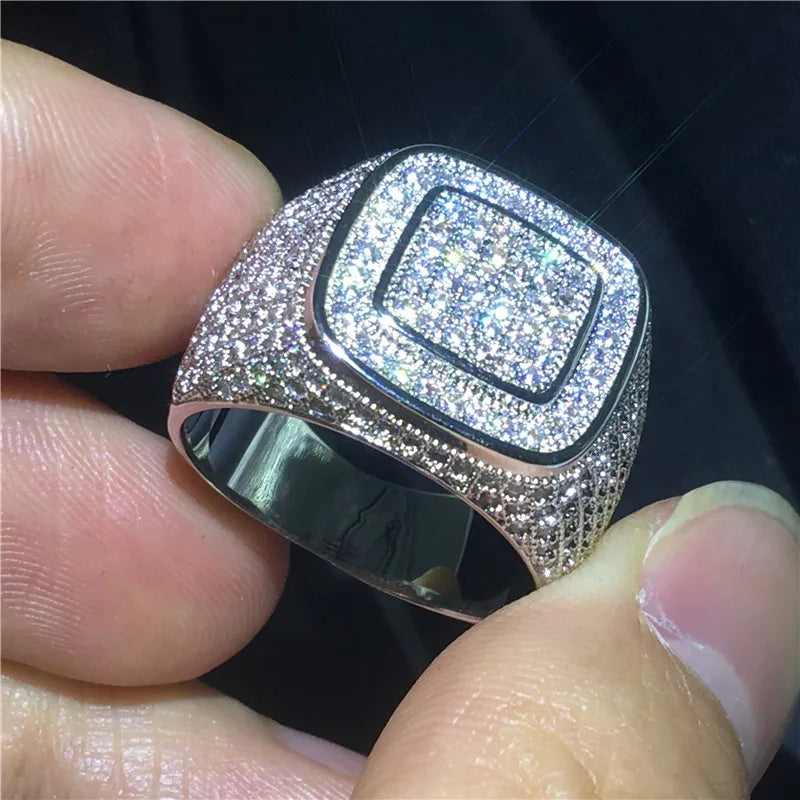 925 Sterling Silver Pave Setting AAAAA Cubic Zirconia Rings