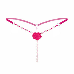 Rose Decorated Pearl G-String