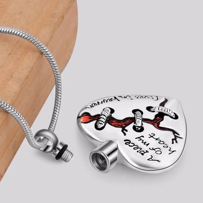 A Piece of My heart Lives in Heaven Locket Heart Urn Necklace