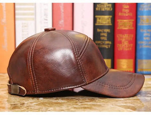 Adjustable Genuine Leather Baseball Cap