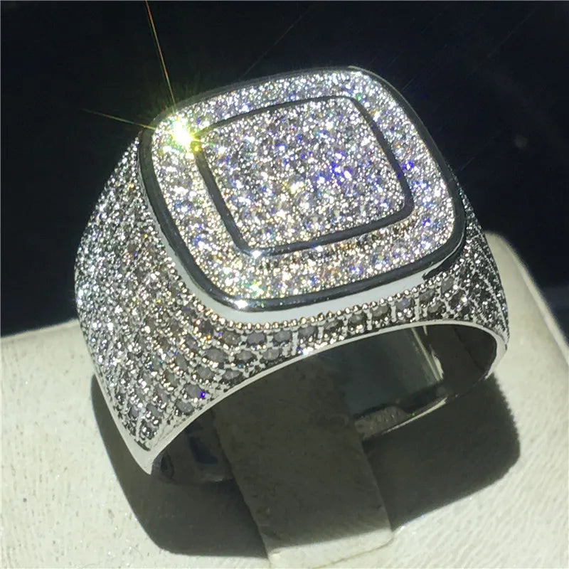 925 Sterling Silver Pave Setting AAAAA Cubic Zirconia Rings