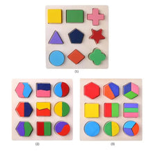 Wooden Geometric Shapes Montessori Puzzle Toys