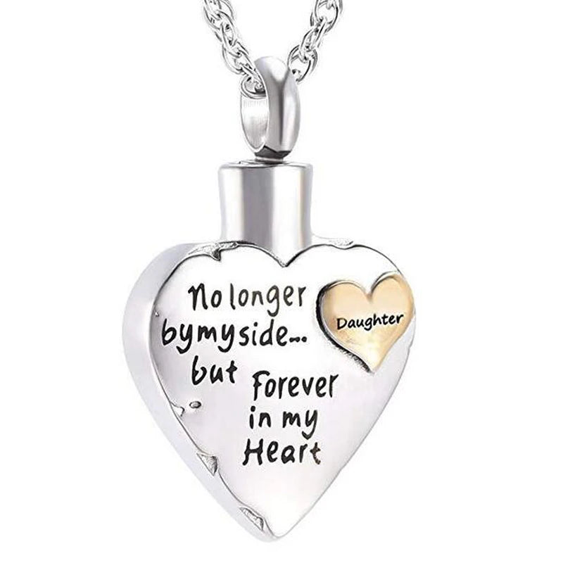 Stainless Steel Heart Keepsake Cremation Necklace