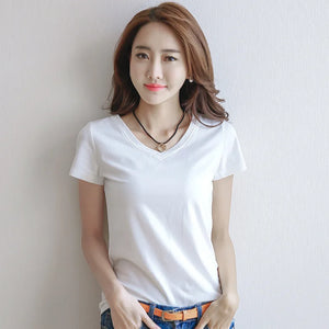 Cotton V-Neck Short Sleeve T-shirt