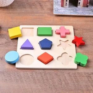 Wooden Geometric Shapes Montessori Puzzle Toys