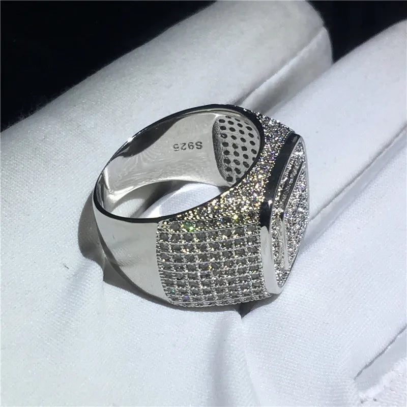 925 Sterling Silver Pave Setting AAAAA Cubic Zirconia Rings