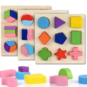 Wooden Geometric Shapes Montessori Puzzle Toys