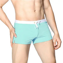 Two-tone Thigh High Draw String Swim Shorts
